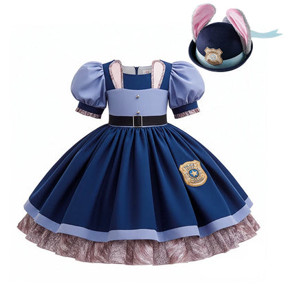 Disney Baby Girls Cosplay Zootopia Judy Bunny Costume For Children carnival Festival Dress Rabbit Police Zoo Fancy Clothes 2026