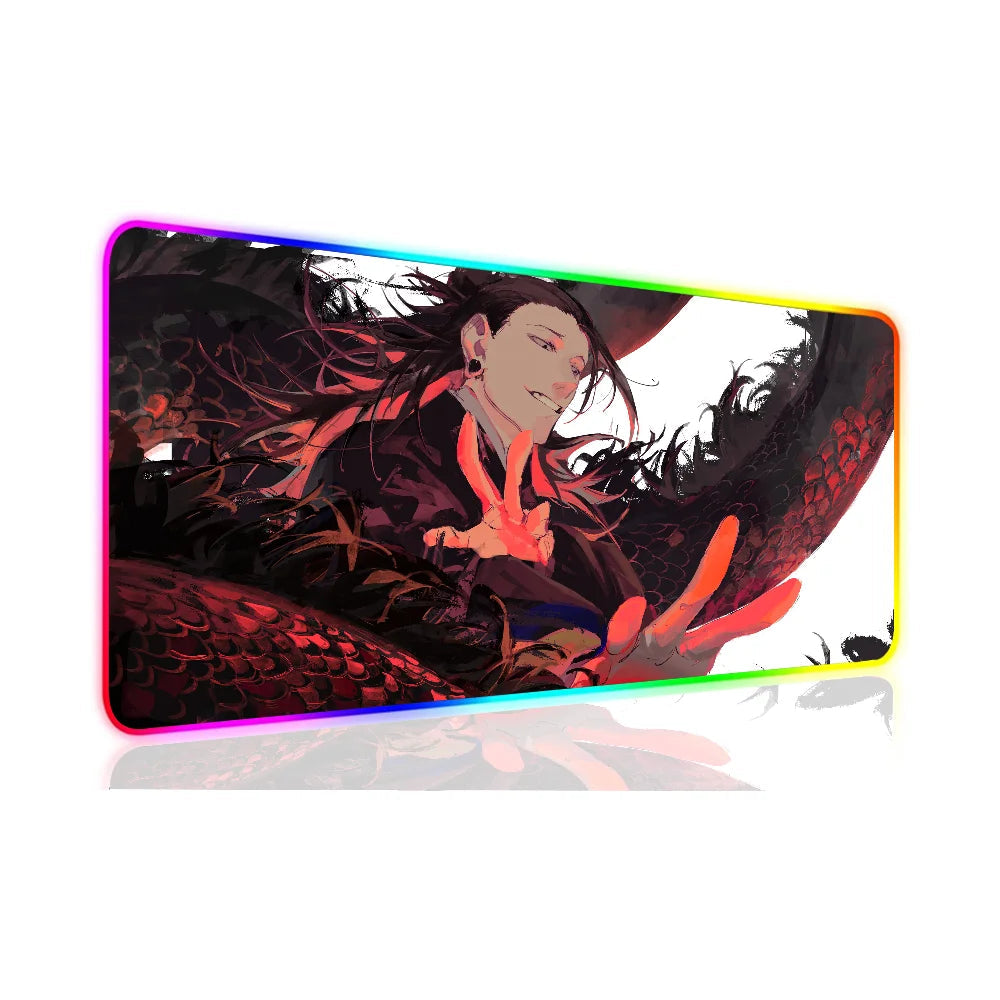 1pc Suguru Geto Jujutsu Kaisen Anime XXL RGB Gaming Mouse Pads HD Black Gamer Accessories Large LED SS69 25.69 z5 / 700x300x3mm
