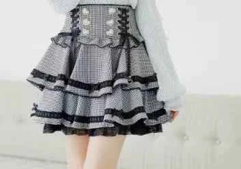 Japanese Mine Tie Sweet Bow Long Sleeve Chiffon Shirt Liz High Waist Elastic Slim Pleated Plaid Skirt Sets Short Skirts Women