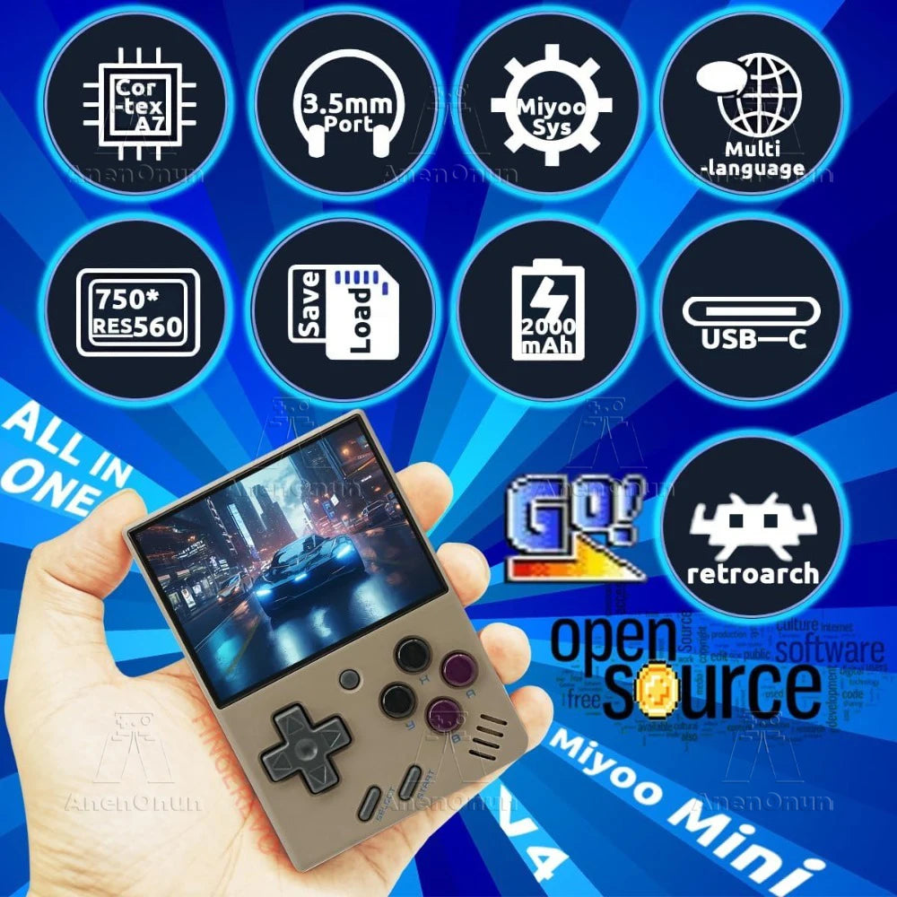 Miyoo Mini V4 2.8-inch Handheld Game Players 18000 Games 15 Emulator Portable Video Gaming Console Kids Retro Mini Game Machine SS69