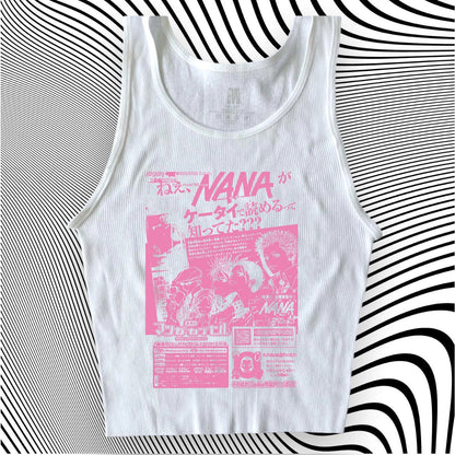 Y2k Nana Osaki Graphic T Shirts  Casual Harajuku Streetwear Japanese Clothes Fashion Rock Punk Sleeveless Tanks & Camis Coquette SS69 15.69 White2 / L