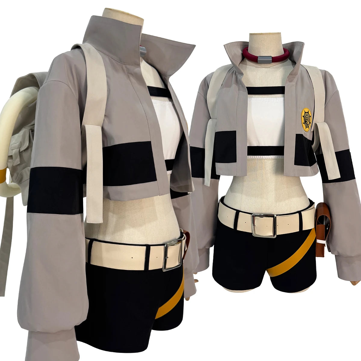 HOLOUN Riyo Cosplay Costume Set - Anime Embroidered Vest, Jacket and Shorts