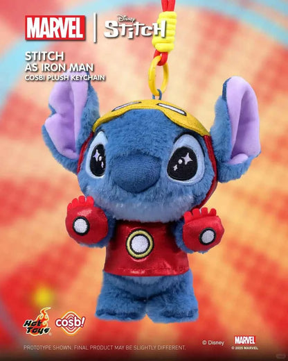 Hottoys Cosbaby Stitch Marvel Blind Box - Captain America & Spider-Man Crossver Anime Figure Christmas Surprise Gift Collection