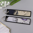 Sword Wind Legend Anime JOJO Wonderful Adventure Weaving Mark Keychain Sword Wind Legend Decorative Chain Fabric Key Pendant