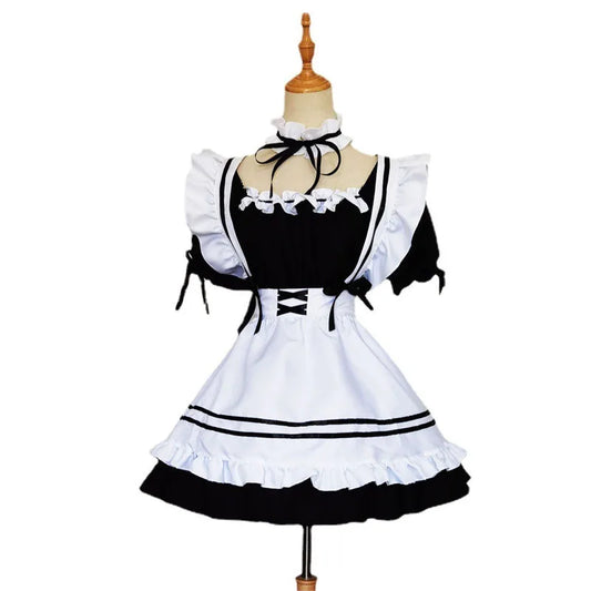 Black Pink Lolita Maid Costumes Cute Girls Women Lovely Maid Cosplay Costume Animation Show Japanese Outfit Dress Clothes S-5XL - SS69