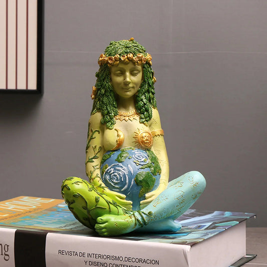 1pc Vibrant Millennium Gaia Green Earth Goddess of Nature Statue - Colorful Cartoon Decor for Indoor Spaces - ABS Material, Vari SS69