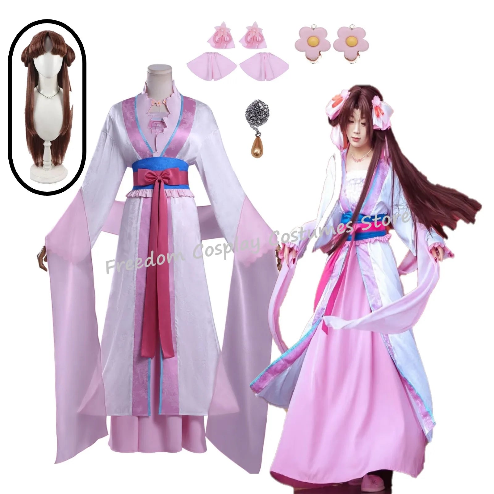 Anime The Apothecary Diaries Lady Lishu Cosplay Costume wig Hanfu Style Dress accessories for Women Halloween party suit