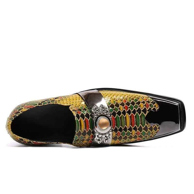 Special Square Toe Men's Shoes Slip on Genuine Leather Dress Men Party, Business, and Wedding Shoes men