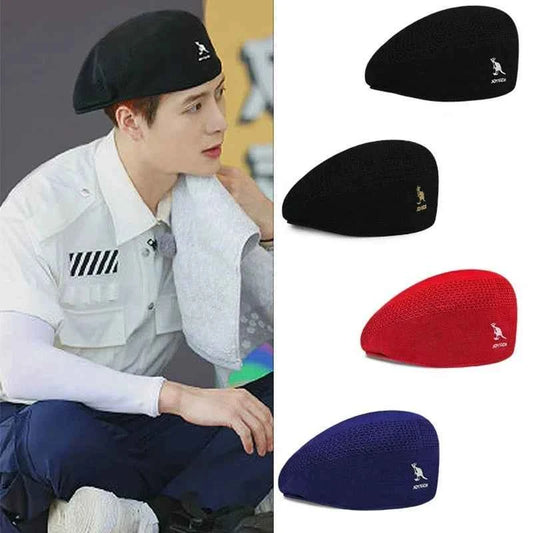 New Luxury Wool Beret Hat Women Men Four Seasons Knitted Thin Breathable Mesh Berets Cap Autumn Winter Beanie Stars Same Style