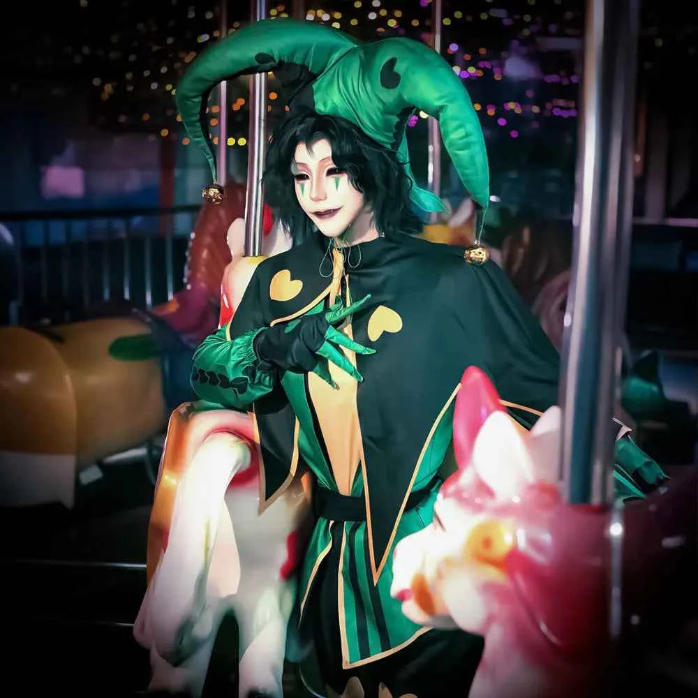 ‌Anime The Freak Circus Harlequin Cosplay Costume Adult Clown Top Pants Full Set Joker Uniform Halloween Carnival Clothes