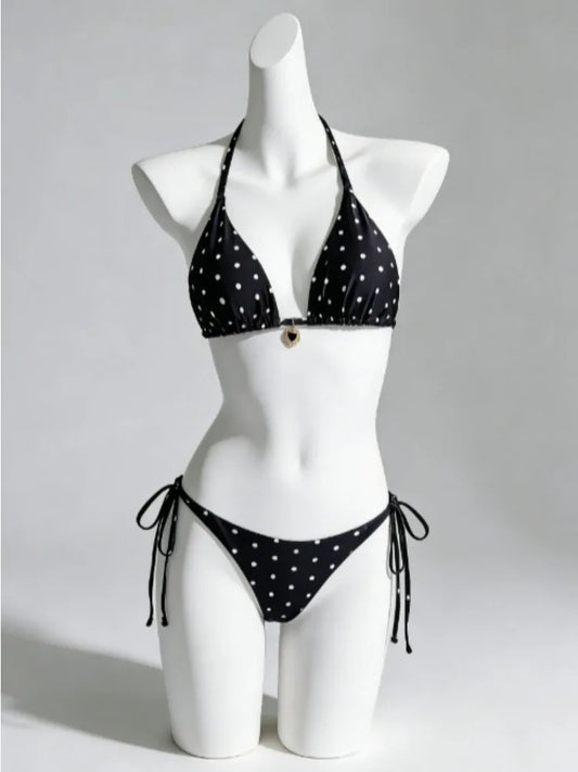 YUNZHAOLUCN Women's High Waist 4-Piece Bikini Set Solid Polyester Swimwear
