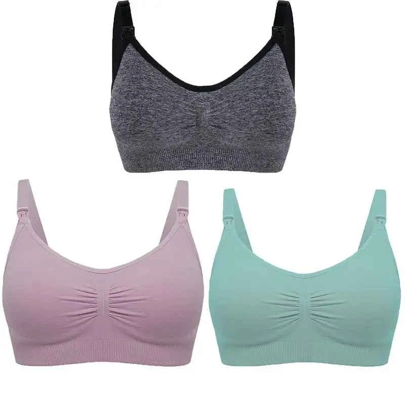 3pcs/Set High Quality Maternity Nursing Bras Cotton Breastfeeding Pregnant Underwear Seamless Large Size Breathable Bra Push Up