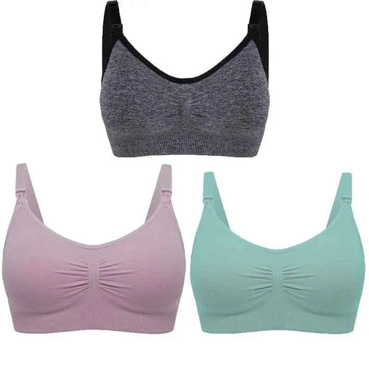 3pcs/Set High Quality Maternity Nursing Bras Cotton Breastfeeding Pregnant Underwear Seamless Large Size Breathable Bra Push Up
