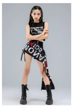 Girls K-Pop Street Dance Crop Top & Hot Pants Set