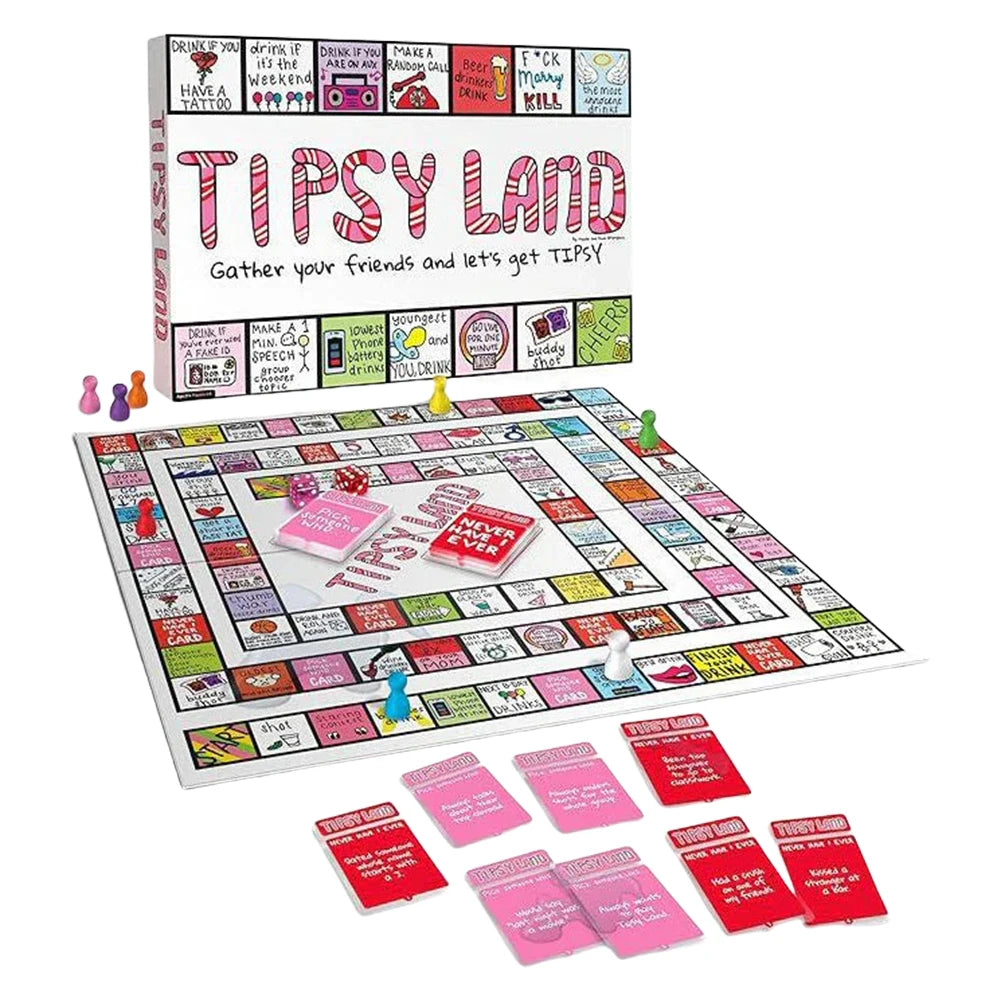 Tipsy Drinking Board Game Leather Land Drinking Games for Adults Interactive Girls Night Drinking Games Bachelorette Party Games SS69
