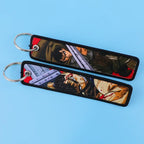 Sword Wind Legend Anime JOJO Wonderful Adventure Weaving Mark Keychain Sword Wind Legend Decorative Chain Fabric Key Pendant