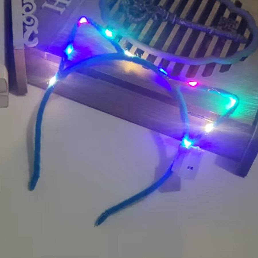 LED Glow Cat & Bunny Ear Headbands - 10/20/30 Pcs