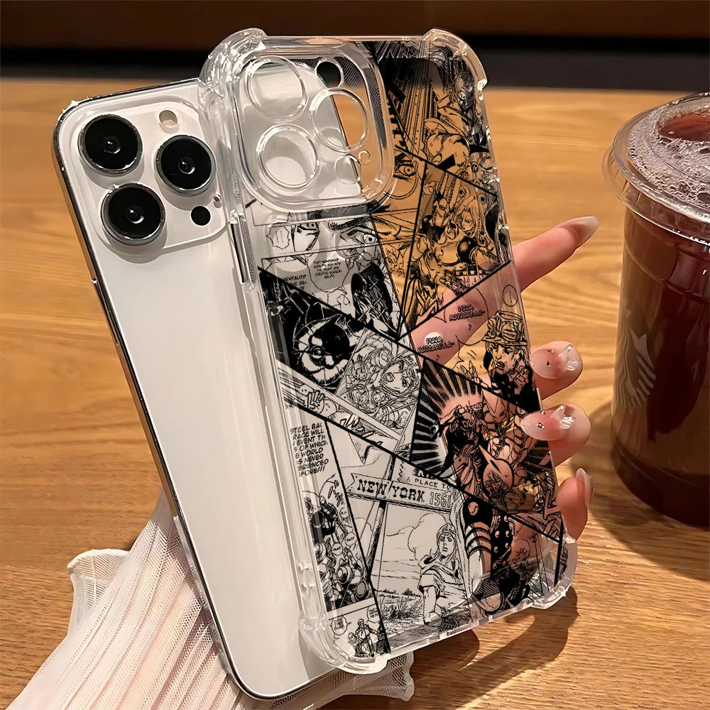 Black Anime JoJo's Bizarre Adventure Phone Case For Samsung A56 A26 A33 A54 A52 A51 A13 A73 A55 A53 A36 A35 A34 A32 A25 A24 A23