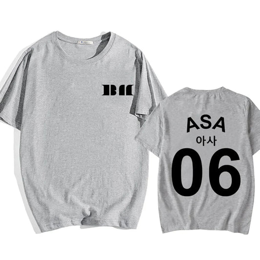 BABYMONSTER Kpop Band T-shirt ASA 06 Tees Short Sleeve Cotton Comfortable Tee-shirt Summer Casual Women/Men Tshirts Streetwear SS69 17.69 gray / XXL