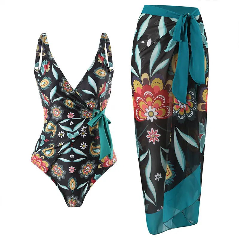2023 New Arrival Push Up Women Bikini Set Floral Printed Ruffle Bikinis Strappy Bandage Swimwear Brazilian Biquini Bathing Suit SS69