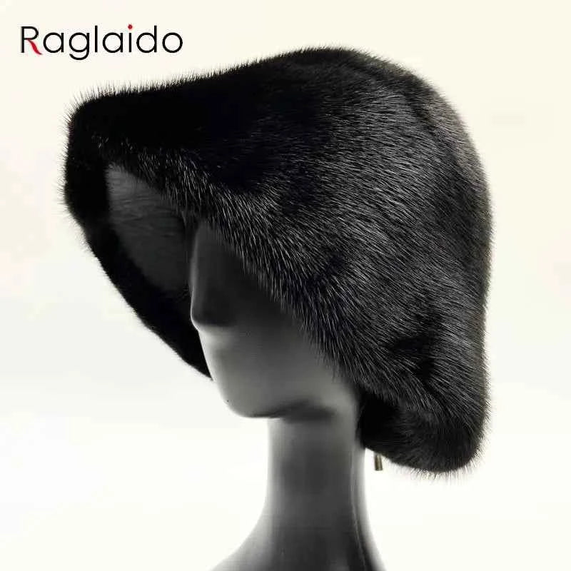 Hot Luxury Women Hat Real Mink Fur Winter Fashionable Woman Bucket Hats Cold Cap Outdoor Warm Snow Fur Bucket Hat Dome Nana hats