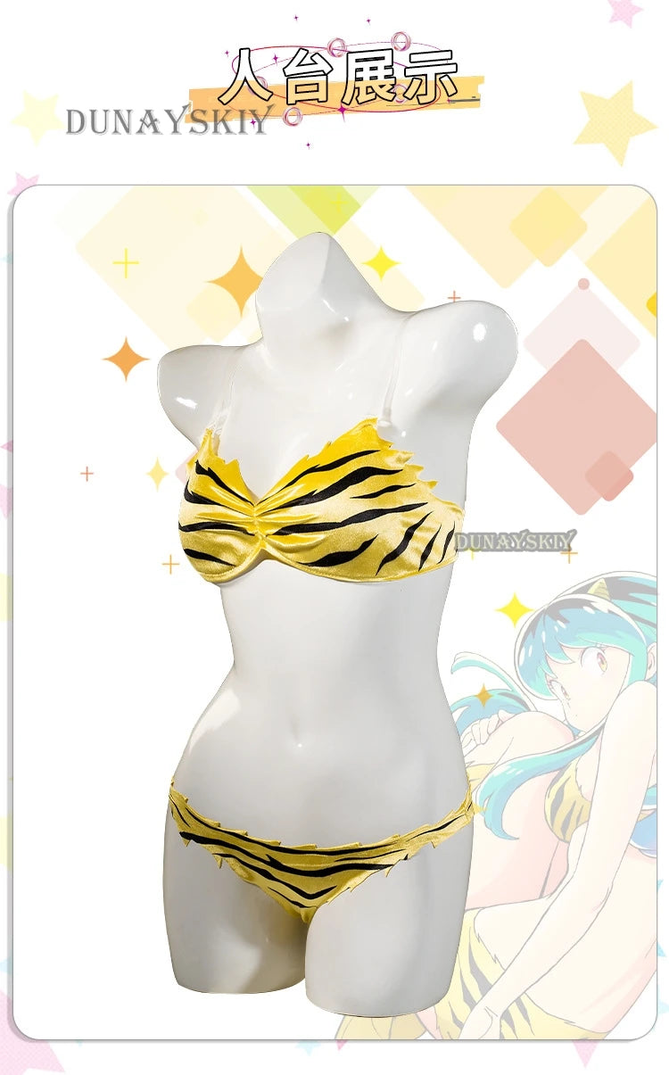 Urusei Yatsura Lum Anime Cosplay Bikini Set - Polyester Swimwear
