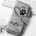 Heart-Shaped Animal Paw Butterfly Print Design Women Wallets Card Coin Wallet for Girls Purse ID Wallets Female Coin Purse Gift