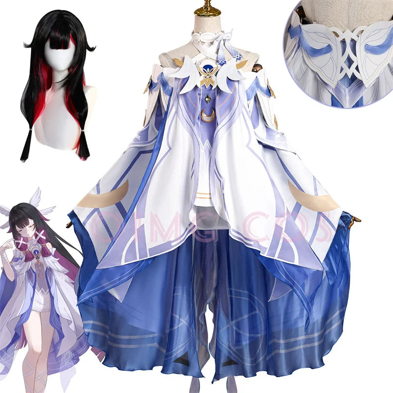 Genshin Impact Columbina Cosplay Costume Women's Game Character Dress Set