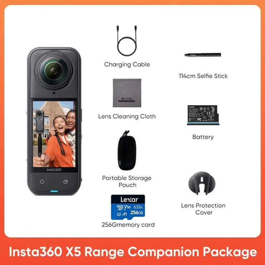 Insta360 X5 15m Waterproof Now arrival 72MP 360° Video X5 Action Camera New Wind Guard 185 mins Run Time Newest