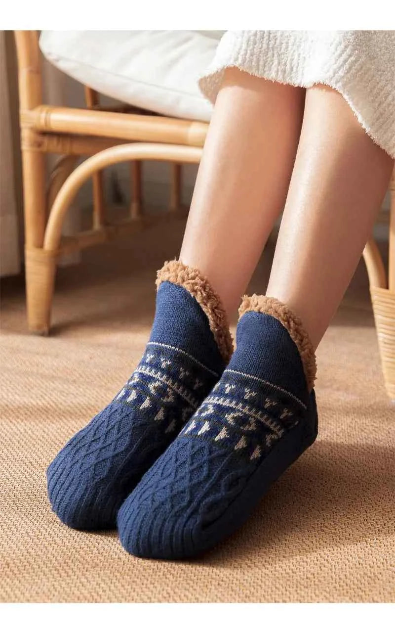Super Warm Winter Non-slip Floor Socks Women Men Snow Socks Sleep Carpet Slippers Socks Women Velvet Boot Unsiex Home Wear
