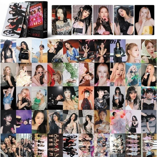 KPOP 55cards/set (G) I-DLE Album Card I FEEL Album GIDLE Ye Shuhua MINNIE Printed Photo Card LOMO Card Gift For Girls Collection SS69