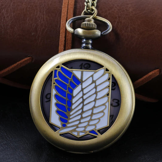 Giant Badge Anime Quartz Pocket Watch High Quality Unisex Necklace Pendant Jewelry Gift for Men and Women Religio Masculino SS69