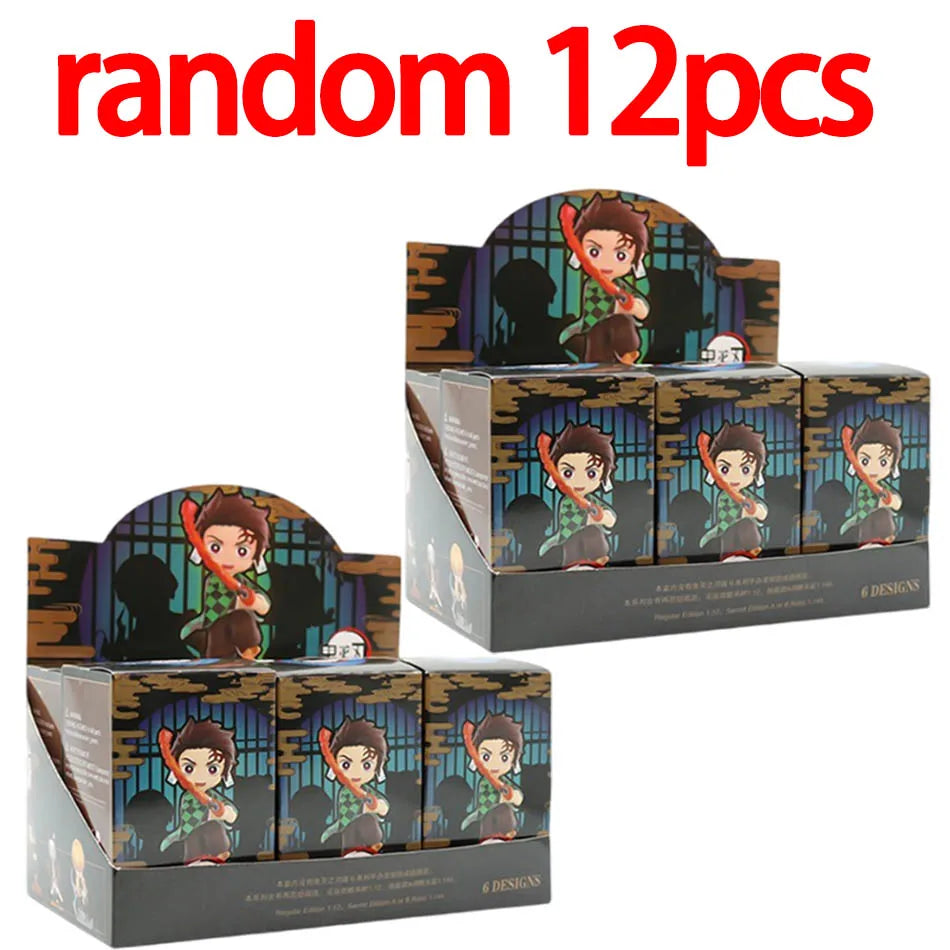 1-12pcs Anime Demon Slayer Blind Box Figure Toys Kimetsu No Yaiba Battle Series Guess Bag Mystery Doll Christmas Birthday Gift