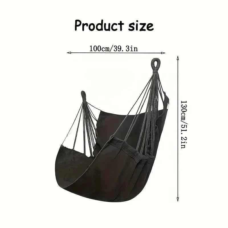 Portable Fabric Hammock Chair with Anti-Tip Design - Includes Storage Bag for Patio, Garden, Dorm & Outdoor Relaxation