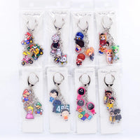 Game Anime Peripheral Keychain 10 Styles 4 in 1 Arcylic Cartoon Figures Keyrings Kawaii Key Chain Accessories SS69
