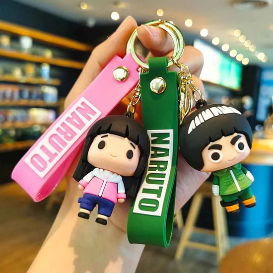 Anime Naruto Keychain Fashion Jewelry Cartoon Figure 7CM PVC Keyring Uzumaki Kakashi Action Figures for Men Women Bag Pendant