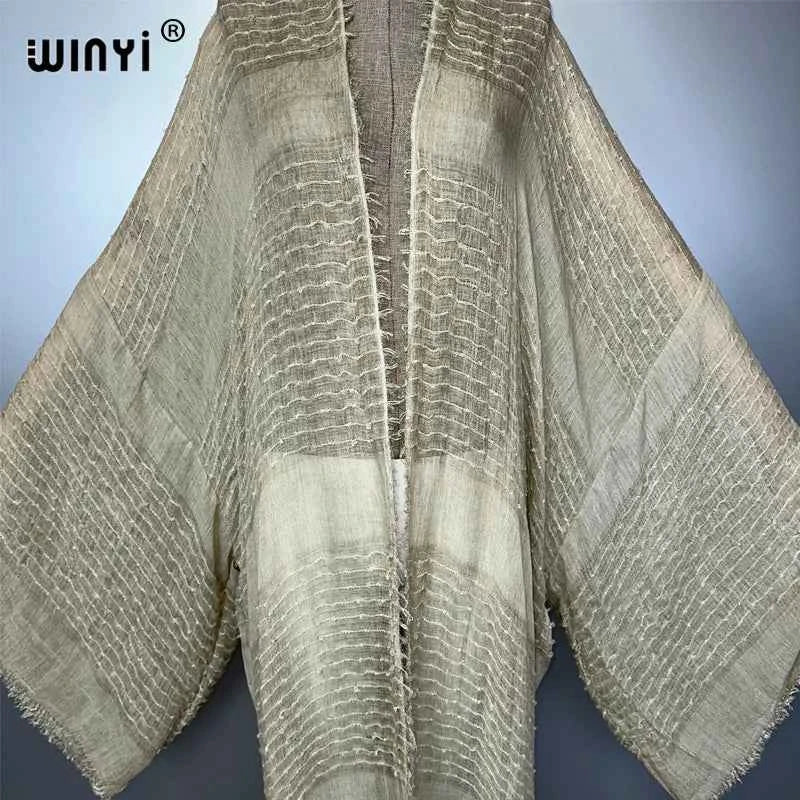 WINYI  high quality comfortable Women Soft Cardigan Loose Dress Party Boho Maxi beach Holiday Swimming Cover ups Africa Kimono