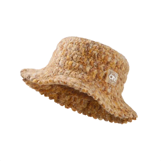 OhSunny Autumn Winter Wavy Brim Bucket Hats,Rainbow Cute Thermal Caps Women's Outdoor Warm Hand-knitted Fisherman Caps Packable