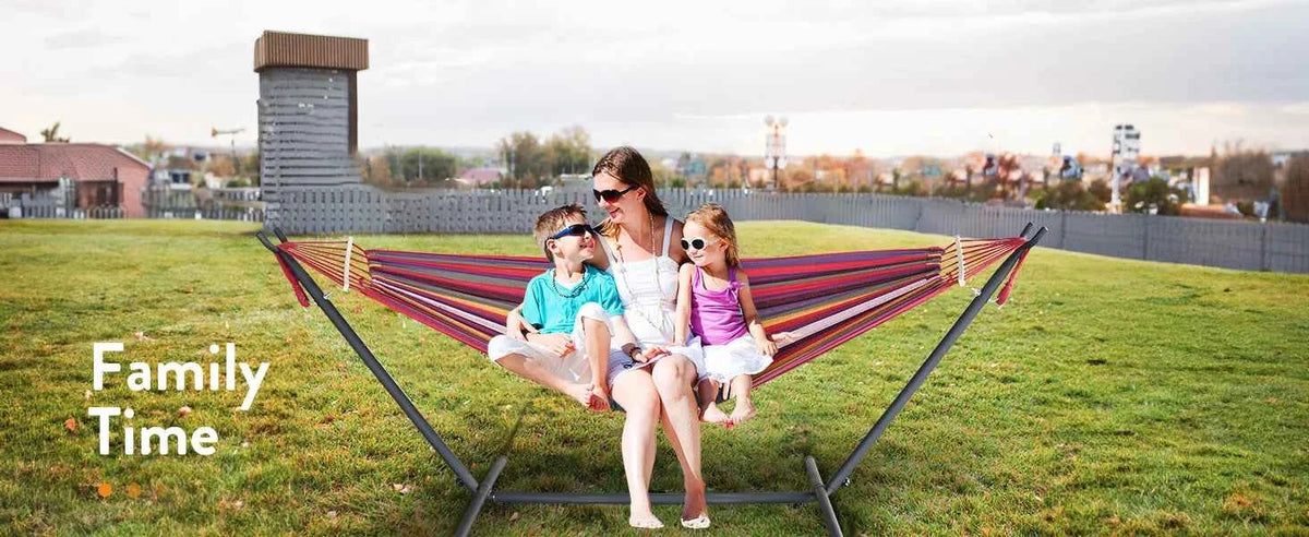 Gyroor Hammock with Adjustable Stand- Stylish Hammock Bed w/Storage Bag, 600lb Capacity