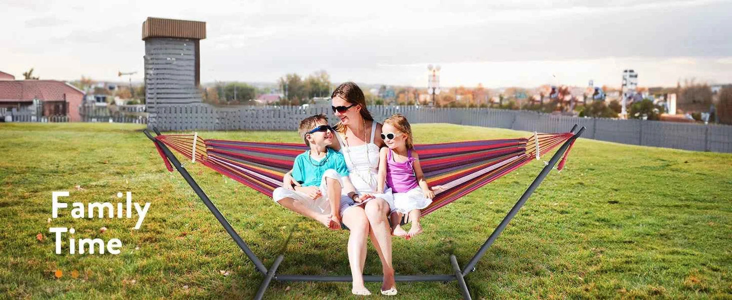 Gyroor Hammock with Adjustable Stand- Stylish Hammock Bed w/Storage Bag, 600lb Capacity