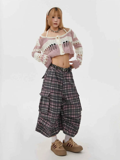 Summer Women Abi Goblin Core Plaid Jorts Harajuku Y2k Streetwear Shorts 2000s Aesthetic Pants Japanese Grunge Cyber Punk Tomboy