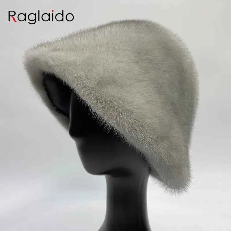 Hot Luxury Women Hat Real Mink Fur Winter Fashionable Woman Bucket Hats Cold Cap Outdoor Warm Snow Fur Bucket Hat Dome Nana hats