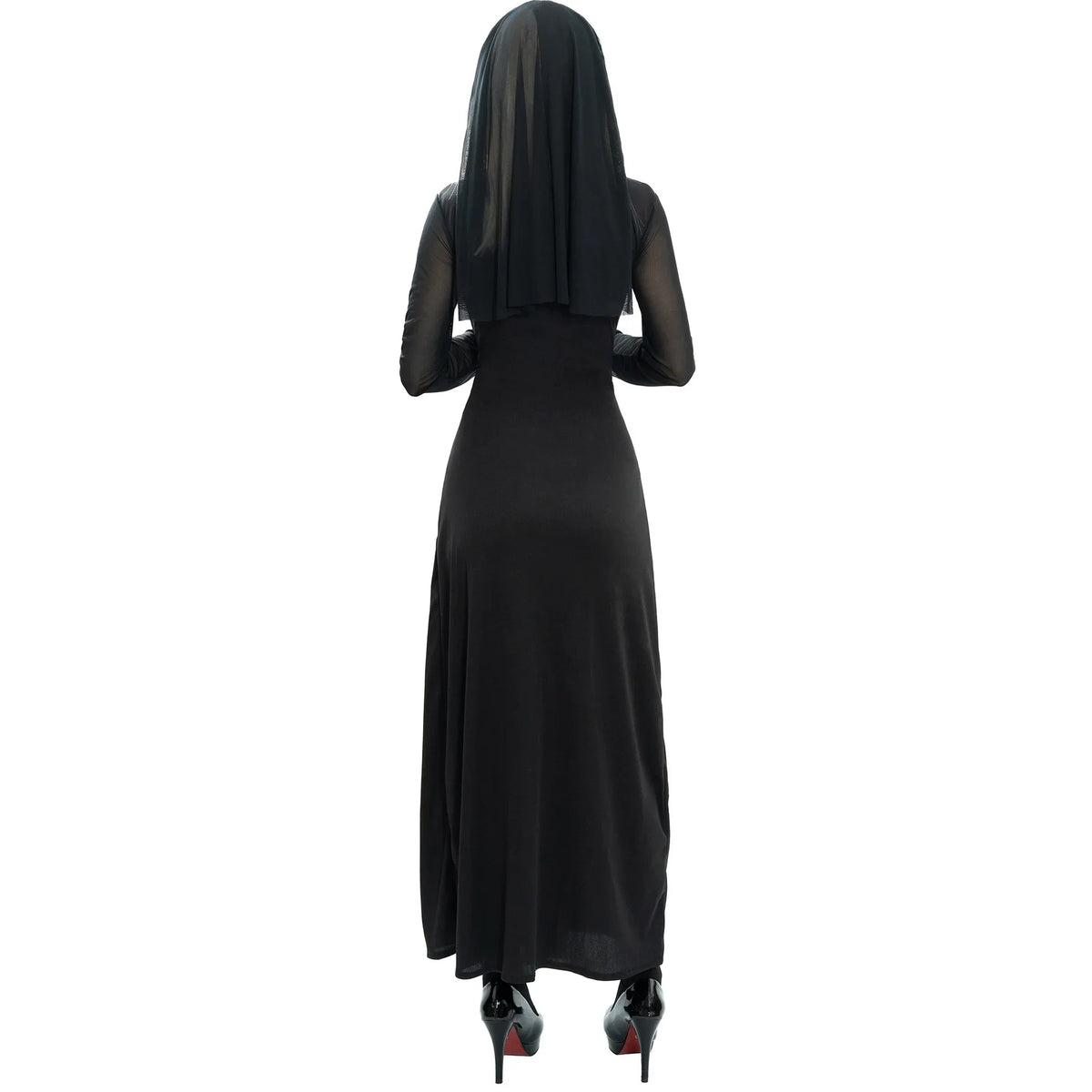 Adult Women Sexy Halloween Costume Anime Nun Cosplay Fancy Dress Gothic Robe Long Black Uniform Carnival Party Themed Events
