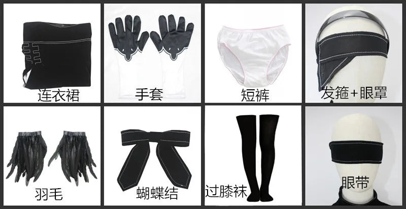 8PCS Nier Automata Cosplay Costume Yorha 2B sexy Outfit Games Suit Women Role Play Costumes Girls Halloween Party Fancy Dress SS69 44.69 Costume / XL