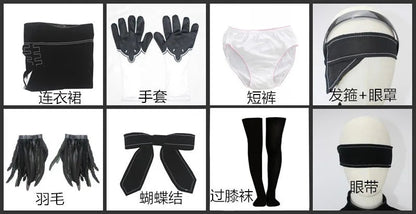 8PCS Nier Automata Cosplay Costume Yorha 2B sexy Outfit Games Suit Women Role Play Costumes Girls Halloween Party Fancy Dress SS69 44.69 Costume / XL