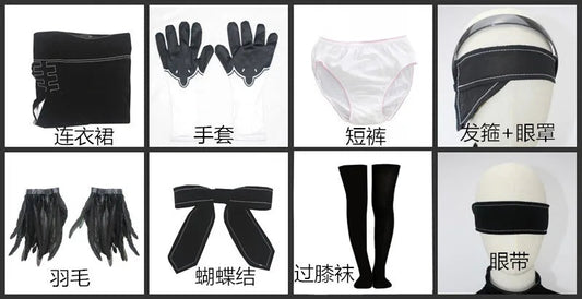 8PCS Nier Automata Cosplay Costume Yorha 2B sexy Outfit Games Suit Women Role Play Costumes Girls Halloween Party Fancy Dress SS69 44.69 Costume / XL