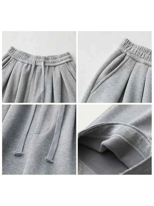 CHIC VEN Women's Pant Streetwear Solid Loose New Drawstring Sports Casual Trousers High Waisted Pants Autumn Winter 2025