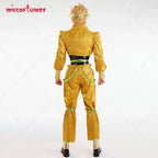 Miccostumes Unisex Full Set Yellow and Black Cosplay Costume with Headdress and Bracers for Halloween Cosplay Costume