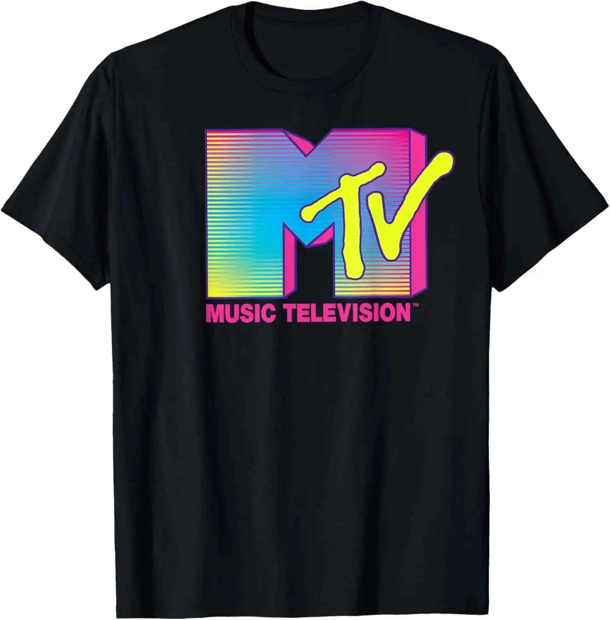 Casual Funny Men Women Shirt 80s 90s MTV  Fluorescent Colors Retro Design T-Shirt Graphic Tee Women Summer Clothes