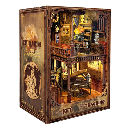 Tinamic DIY Wooden Book Nook Shelf Insert Miniature Model Building Kit